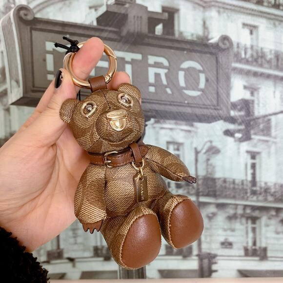 Coach Accessories - COACH CI012 Bear Bag Charm In Signature Canvas